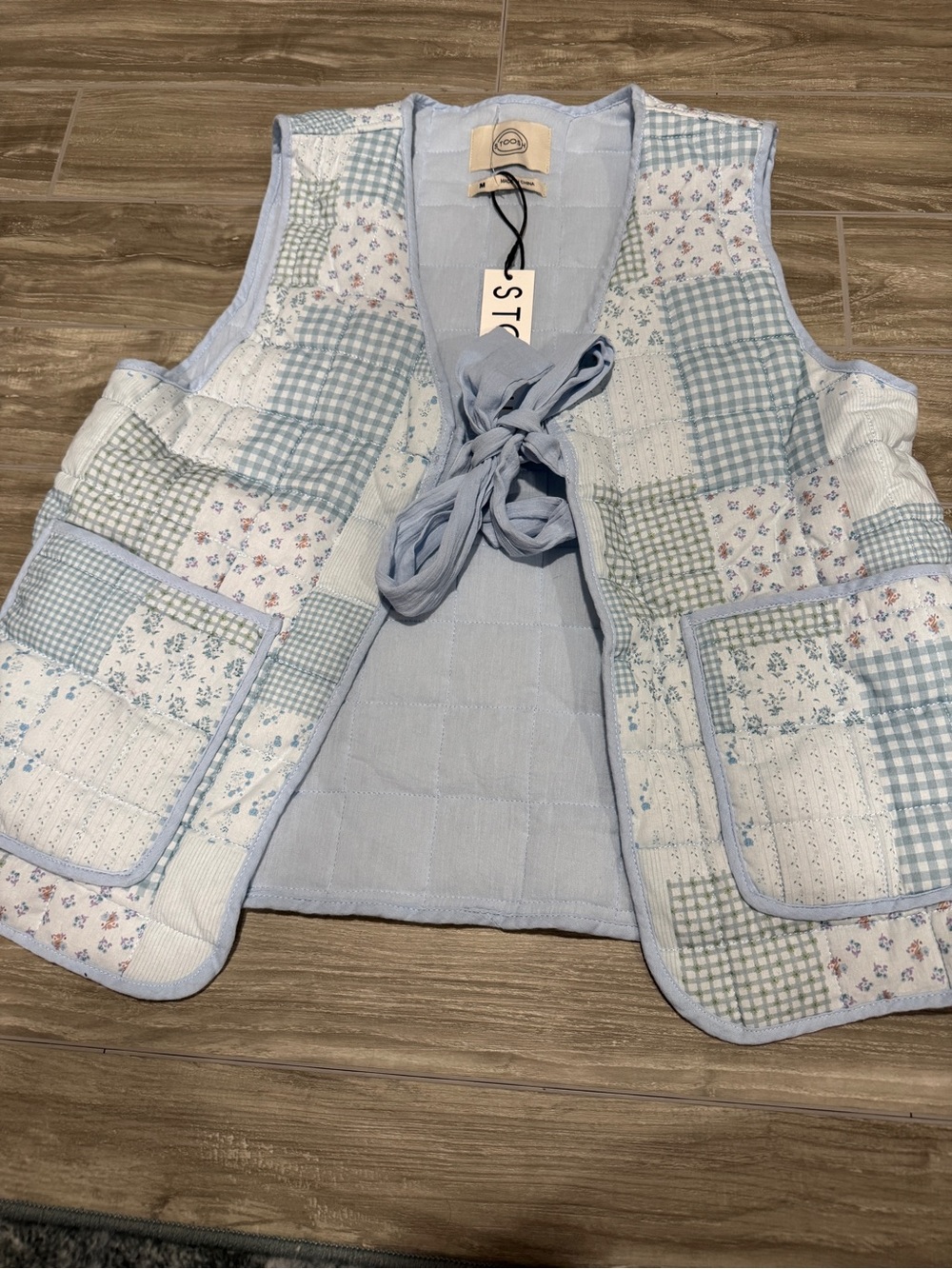 Stoosh Quilted Vest in Pale Blue